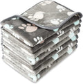 Tatuo 4 Pcs Dog Blanket for Pet Cat Blankets Indoor Puppy Teething Stuff Toys Paw Print Fleece Soft Blanket Sleep Mat for Guinea Pig Cage(Dark Gray,Medium(30 x 20.5 Inch),Square)