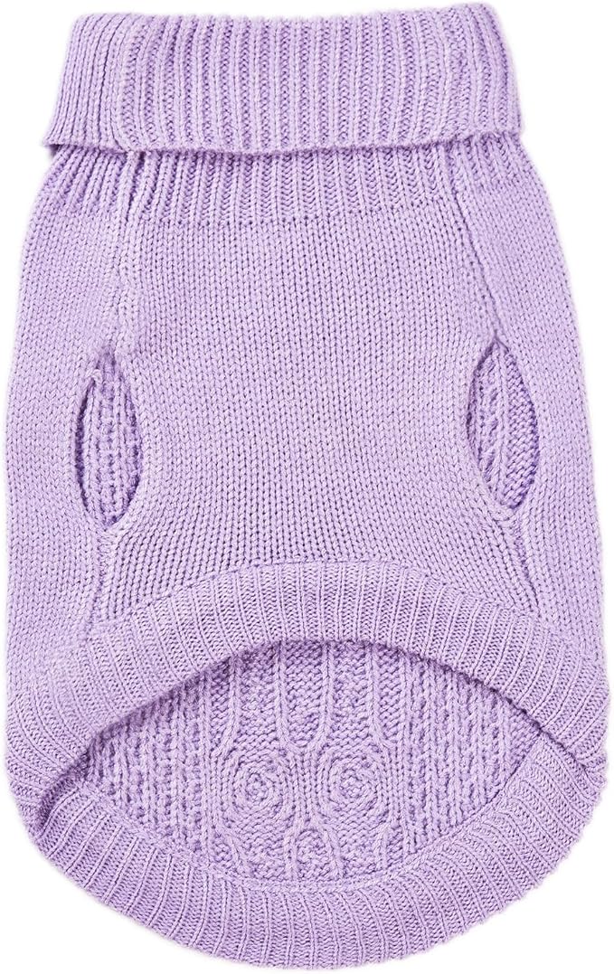 Stretchy Cat Sweater - 17 Colors & 6 Sizes | Snug Winter-Ready Knit for Boy/Girl Cats & Kittens(Purple, Large)