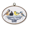 DILSJ Bird Oval Wall Art Decor, Country Bird Bath Canvas Wall Art Framed, Rustic Watercolor Birds Hanging Decorations for Bathroom Washroom Restroom Toilet, 8.5x11 Inch