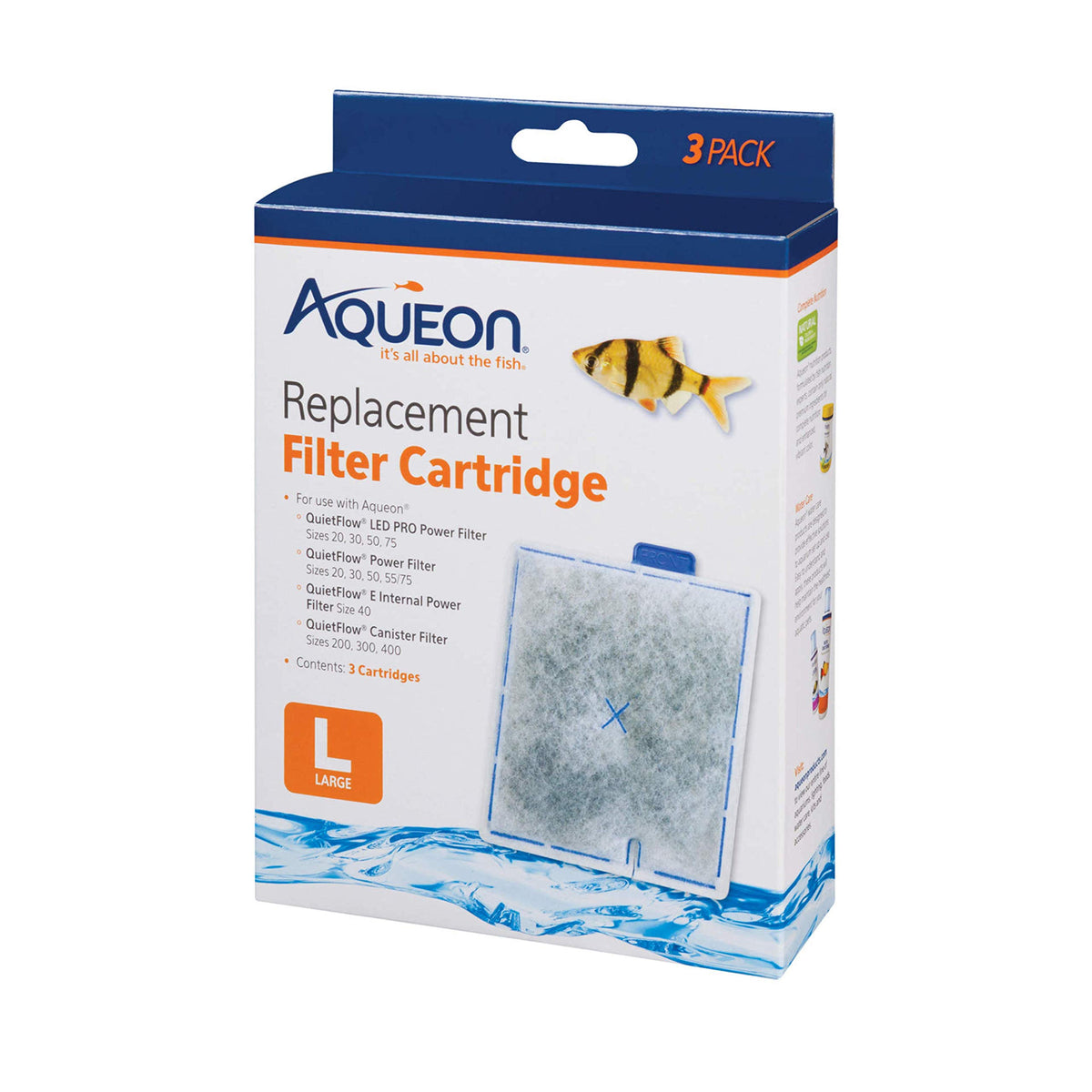Aqueon Aquarium Fish Tank Replacement Filter Cartridges, Large - 15 Pack