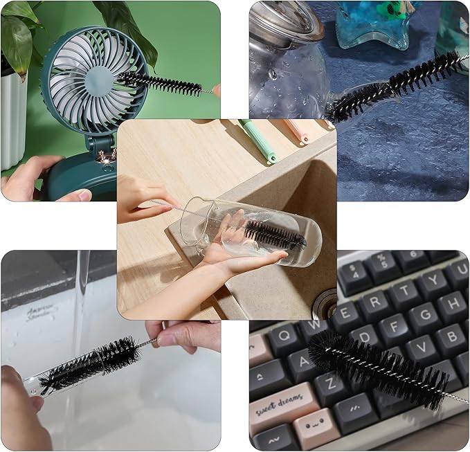 CiaraQ Bottle Cleaning Brushes, 8 Inch Nylon Tube Brush Set