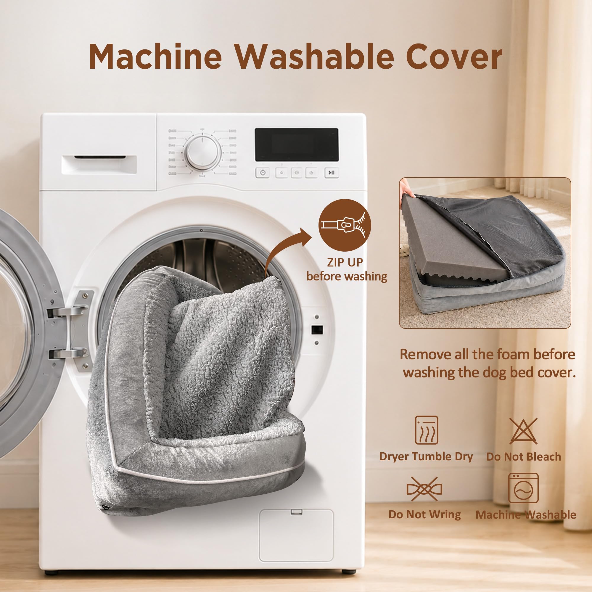 Comfort Expression Waterproof Orthopedic Dog Bed for Medium Size Dog