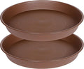 2 Pack of 8 inch Plant Saucer Clear, Heavy Duty Plastic Plant Water Tray 8 inch Round, Flower Plant Saucers for Indoors No Holes, Plant Dishes Saucer for Planter 7"/8" (8", Chocolate)