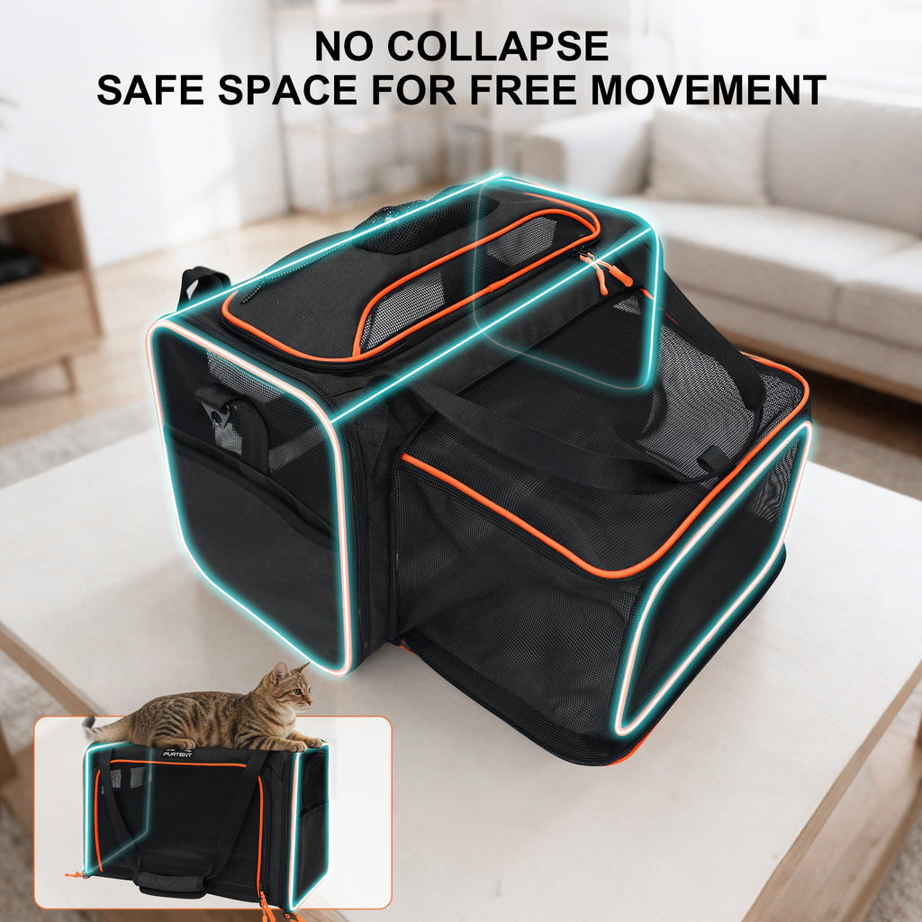 Expandable cat Carrier Soft Sided Airline Approved Pet Carrier Up to 12lbs