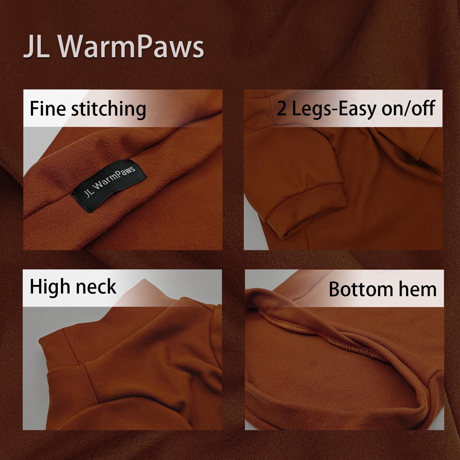 JL WarmPaws Sphynx Cat Clothes Fleece Cats&Small Dogs Pullover Sweater