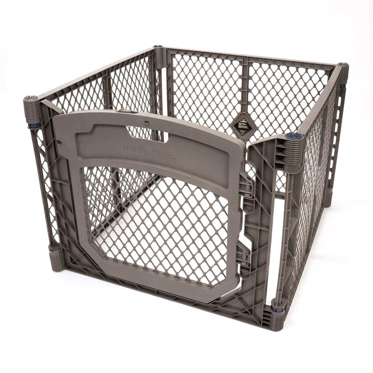 MyPet 8-Panel Paws Petyard, Gray Dog Playpen, Durable & UV-Resistant Puppy Playpen, Indoor/Outdoor Portable Dog Pen, Adjustable for Your Pet's Comfort, Friendly Design for Happy Pets