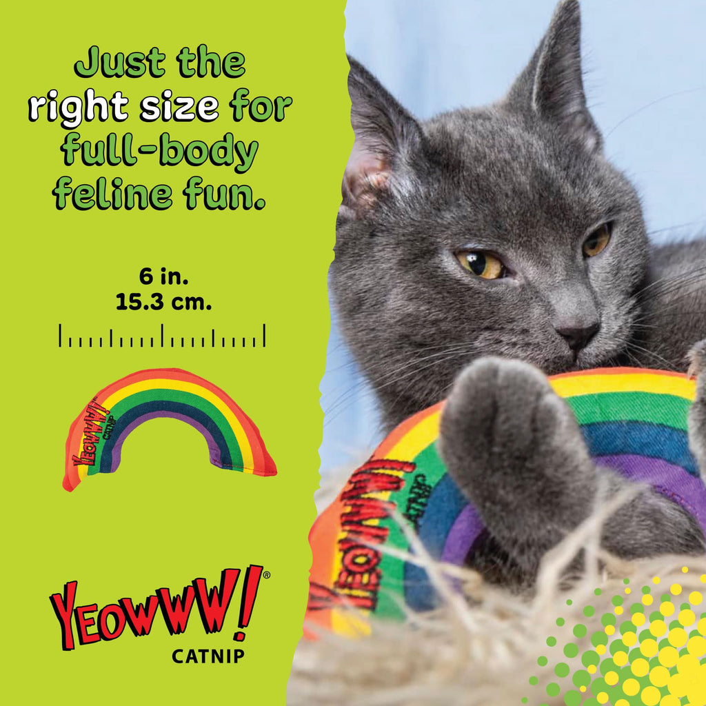 Yeowww! Catnip Rainbow Toy for Cats - Colorful Arch Shape - Durable Cotton Twill - Made in the USA - Stuffed with Organically Grown Catnip