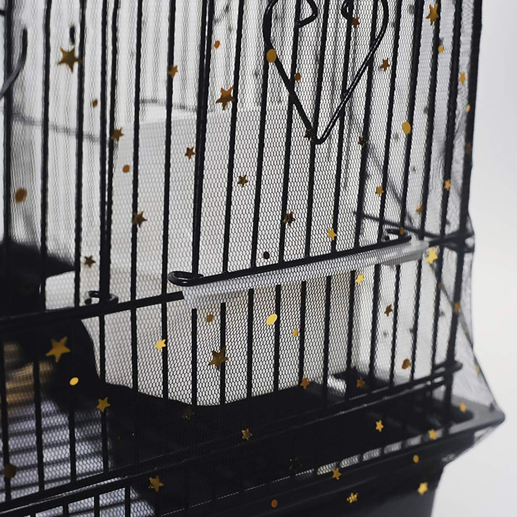 QBLEEV Extra Large 29.5" Mesh Bird Seed Catcher, Bird Cage Guard Cover with No Mess, Birdcage Nylon Shell Skirt Traps Guards to Protect Floors, Stretchy Cage Covers with Secure Fit