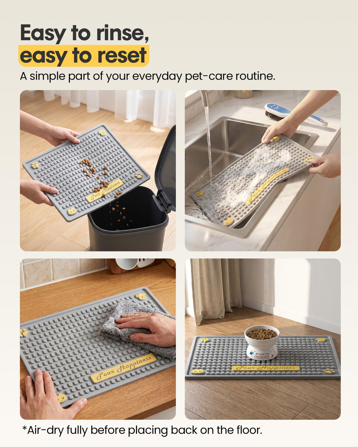 Tomxcute Cat Water Fountain Mat,Waterproof Non-Slip Pet Placemat,20 * 14"