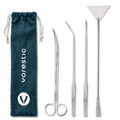 VORESTIC 4Pcs Aquascaping Tools, Stainless Steel Aquarium Tweezers, Scissors and Spatula - Aquascape Tools Set for Trimming, Maintenance