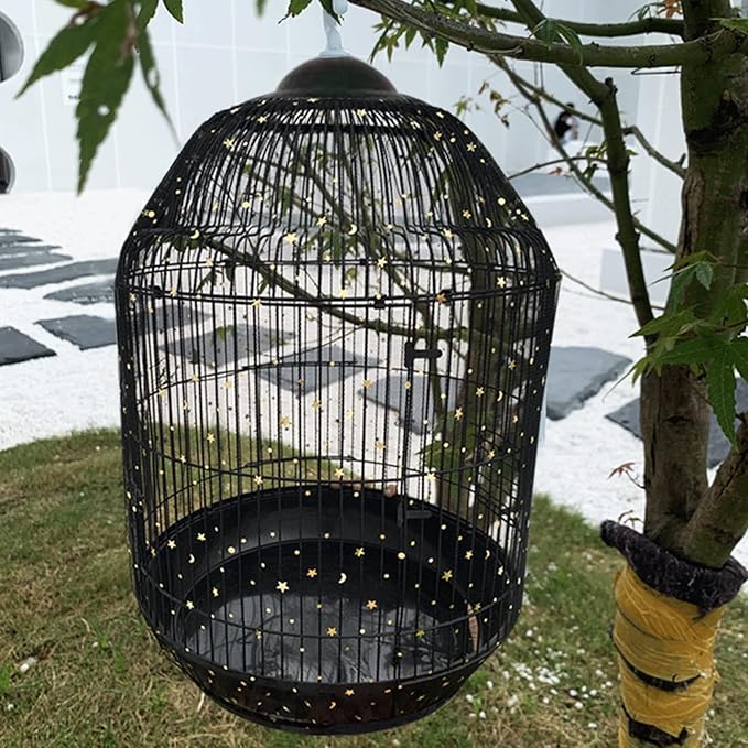 WOOPSOO Large Bird Cage Net Cover, Bird Cage Seed Catcher, Universal Adjustable Bird Cage Skirt Cover Birdcage Nylon Seed Mesh Net Cover for Round Square Cages