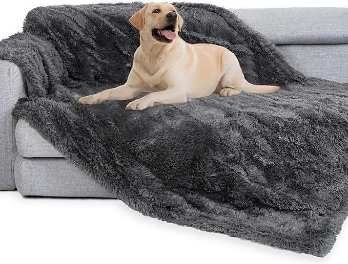 gogobunny Waterproof Dog Blanket for Couch & Furniture Protection - Super Soft Reversible Throw for Large Dogs & Cats, Calming Washable Fur & Sherpa Pet Blanket (25x35 Inch