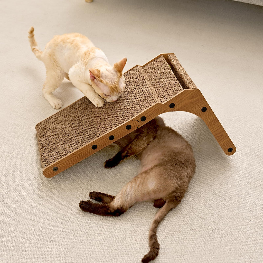 EHEYCIGA Cardboard Cat Scratcher for Indoor Cats, 26.8 Inch, Brown
