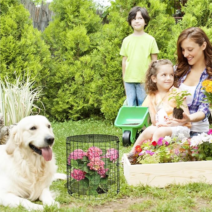 5 Packs Garden Plant Protectors from Animals,Metal Plant Cage,11.8"x 12.6"