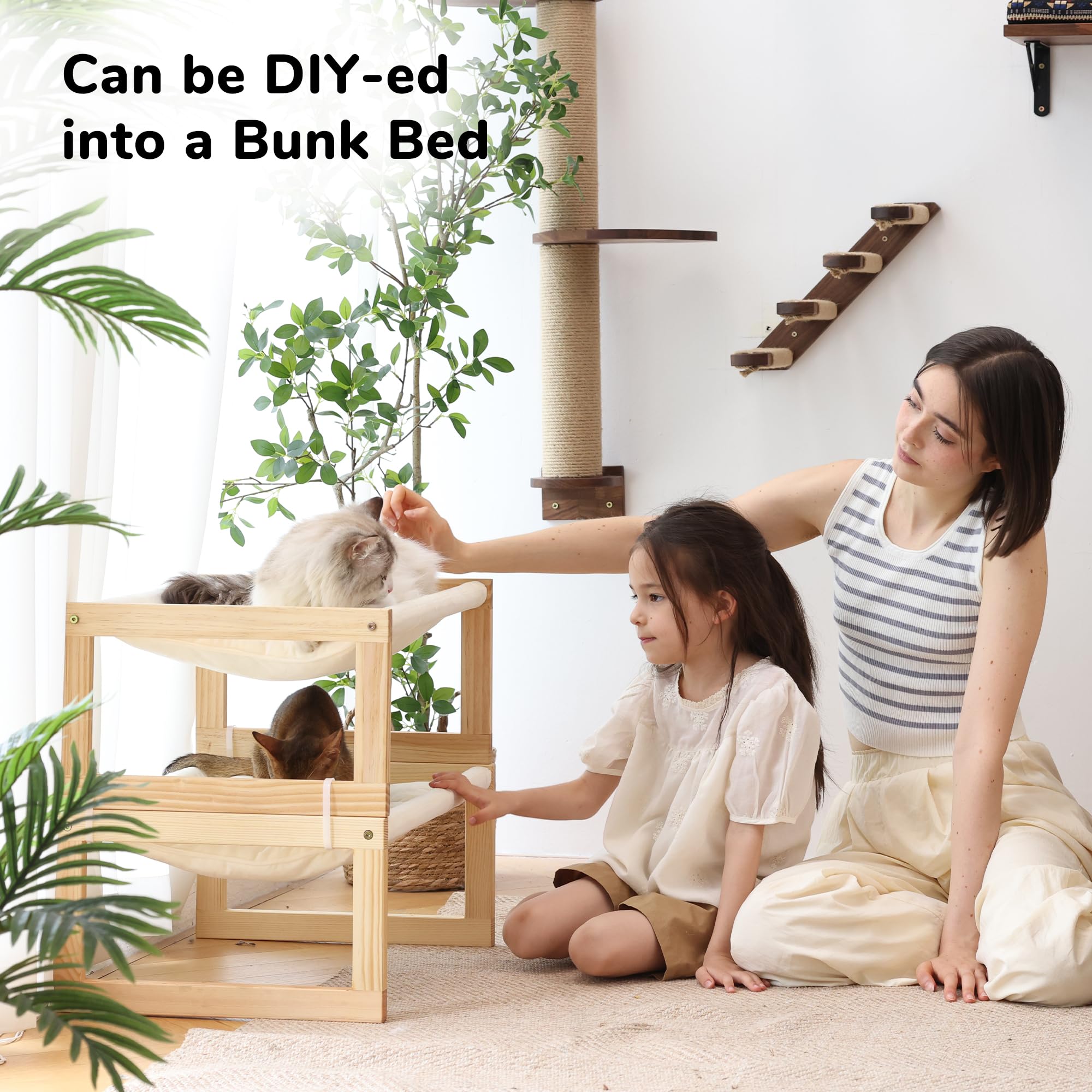 FUKUMARU Large Cat Hammock, Raised Dog Bed for Indoor and Outdoor, Washable