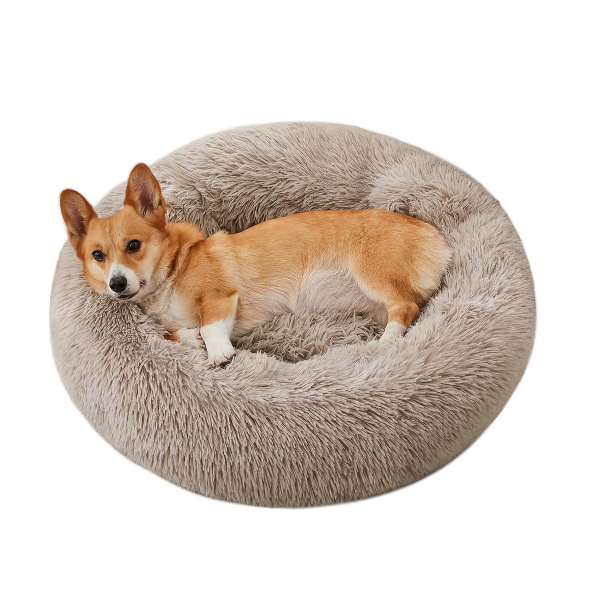 Western Home Calming Donut Small Dog Cat Bed Washable Puppy Bed,24" Rainbow