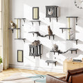 Cat Wall Shelves, 10-in-1 Wall-Mounted Cat Furniture Set