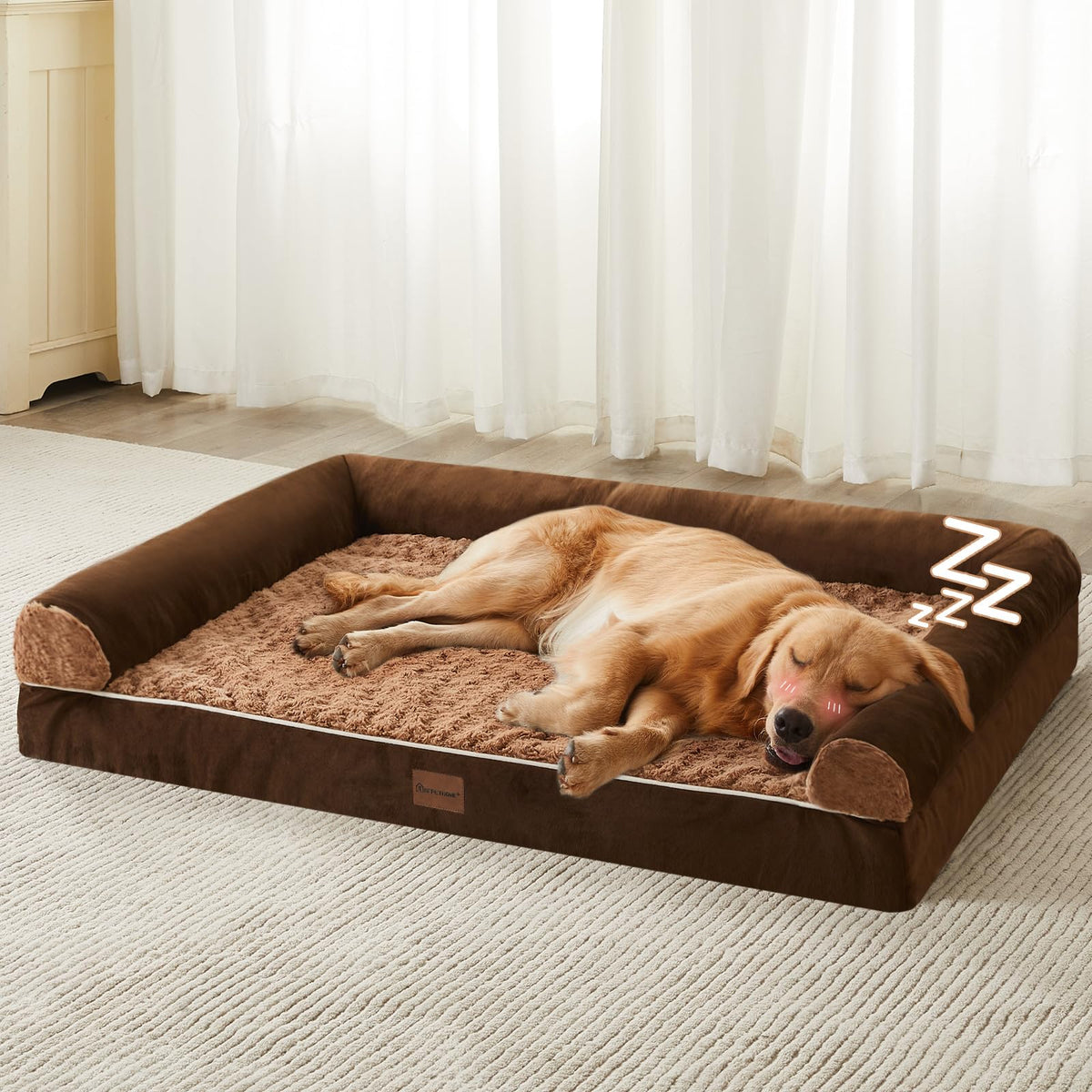 BFPETHOME Orthopedic Washable XLarge Dog Bed for Senior Dog Cozy Sleep