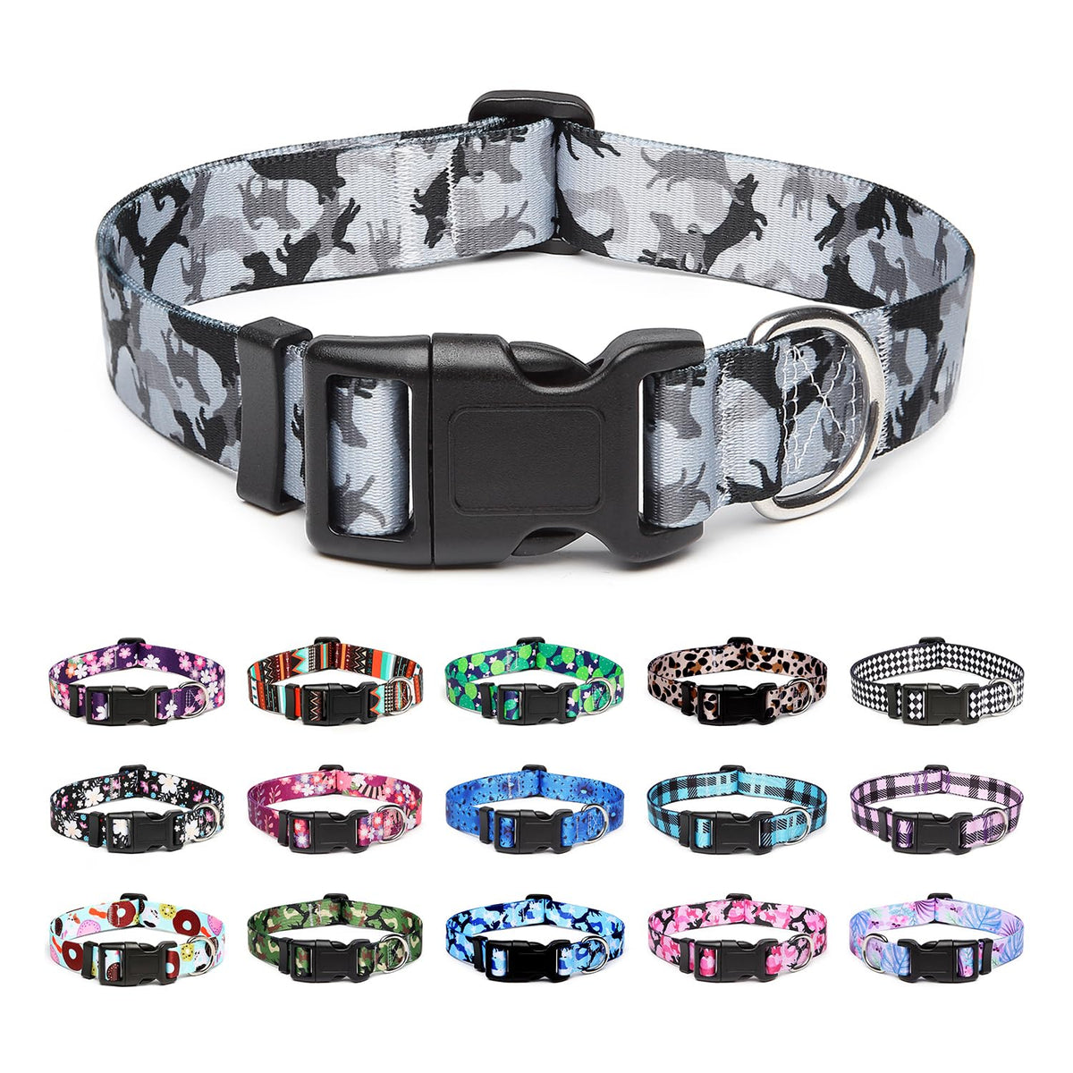 Mercano Adjustable Dog Collar - Special Design Patterns, Soft Nylon Comfortable Durable Pet Collar for Small Medium Large Dogs (L, Watermelon)