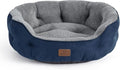 Bedsure Small Dog Bed Washable,Round Cat Beds for Indoor Cats,20in Navy