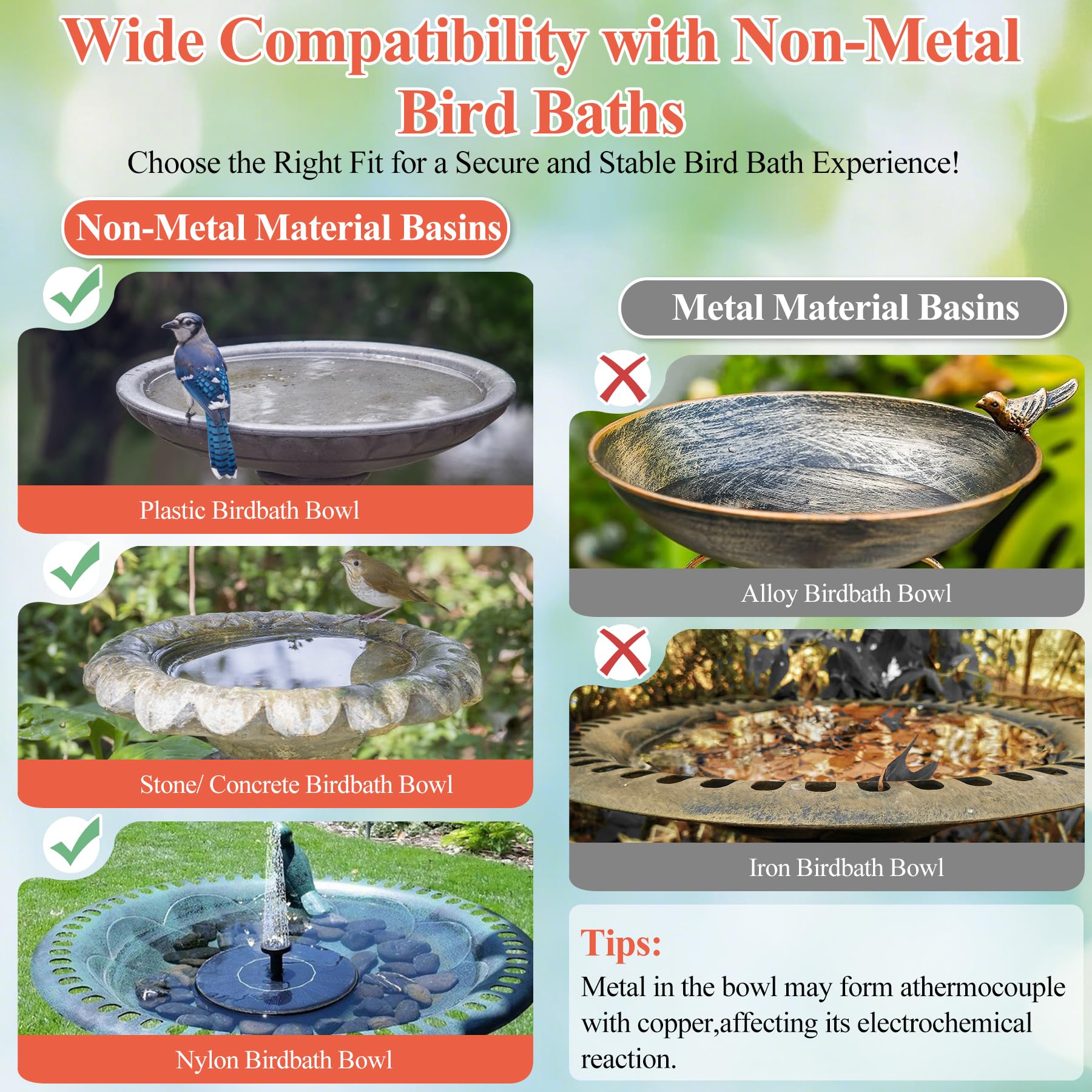 shinryoku Bird Bath Copper Disk, Premium 99.99% Pure Copper, Less Cleaning Frequency, 0.6mm Pure Copper Cleaning Disk, Bird Bath Accessories, Physical Safe Water Purify Outdoor Bird Bowls
