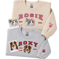 COUPLEHOODIES Custom Embroidered Dog Sweatshirt For Women Photo Portrait