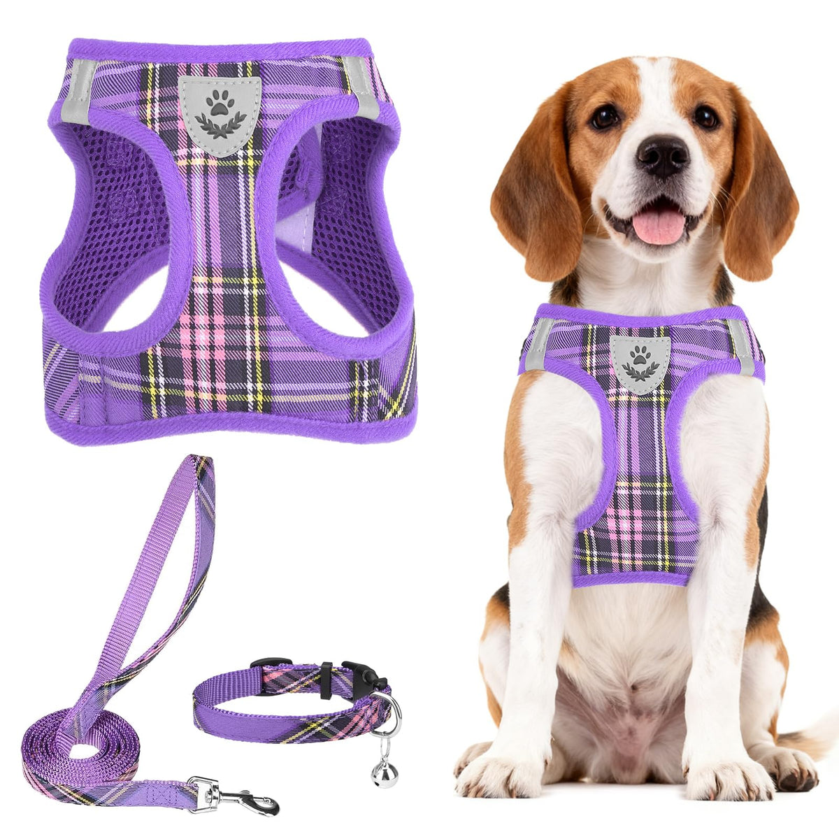 PUPTECK Dog Harness, Collar and Leash Set No Pull for Small Medium Sized