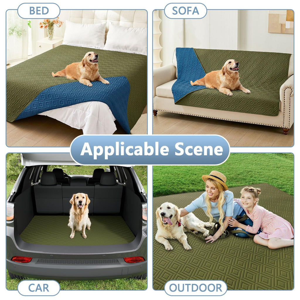 hyha Waterproof Reversible Dog Blanket, Pet Blanket for Sofa Couch