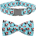 Dog Collar, Christmas Dog Collar Plaid Pet Collar Bow Holiday Bows Girl Boy Puppy Collar Adjustable Pet Collar for Small Dogs