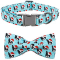 Bobo Rainbow Dog Collar, Christmas Dog Collar Plaid Pet Collar Bow Holiday Bows Girl Boy Puppy Collar Adjustable Pet Collar for Large Dogs