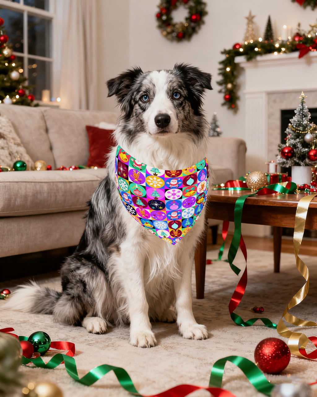PET SHOW 50 Pack Christmas New Year Dog Bandanas Bulk for Large Dogs