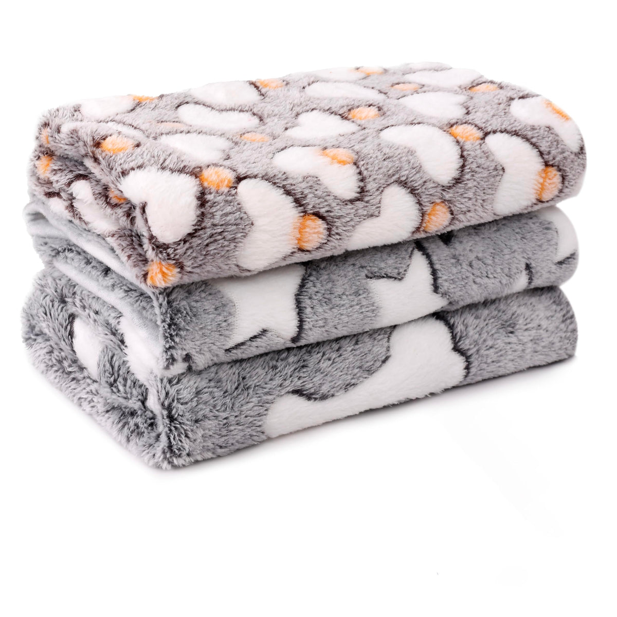 MIWOPET 3 Pack Cat and Dog Blanket Soft & Warm Fleece Flannel Sleep Mat, Great Pet Throw for Puppy, Cats, Small, Medium & Large Dogs(Large 40" x 30")