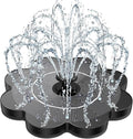 Yzert Solar Fountain Flower Shape-No Battery, Glass 3.5W Solar Water Fountain with 7 Nozzles & 4 Fixer Rods,Solar Fountain Pump for Bird Bath, Outdoor, Pool, Garden, Pond & Flower Pot