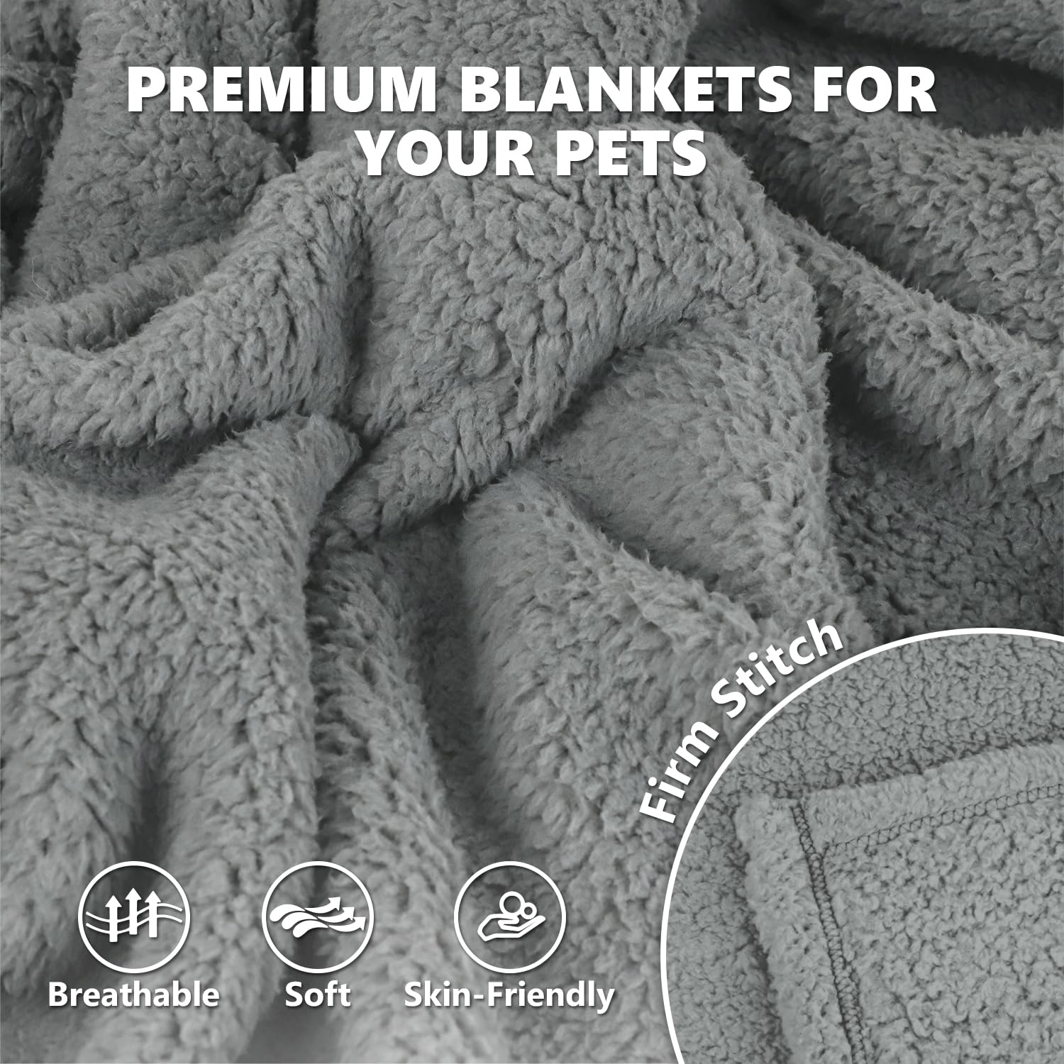 furrybaby Pet Blanket, Soft Warm Sherpa Fleece Bed Blanket for Small Pets