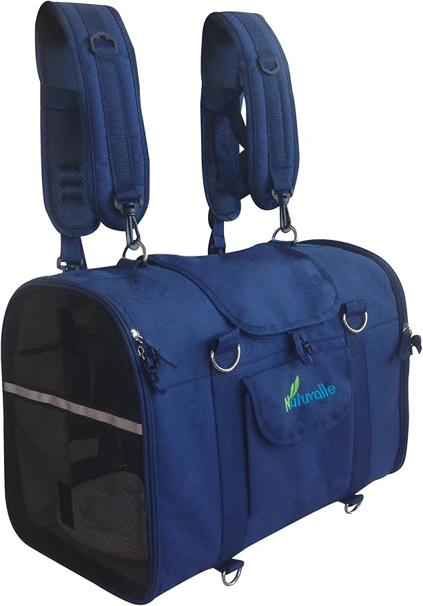 6 in 1 Sturdy pet Carrier Backpack & Front/Chest pet Carrier & Shoulder & pet Hand Carrier Bag & Car Crate & 2 Positions Carrier to fit Under Airplane Seats -Size XXS for Teacup Pets max. 8 Lb.