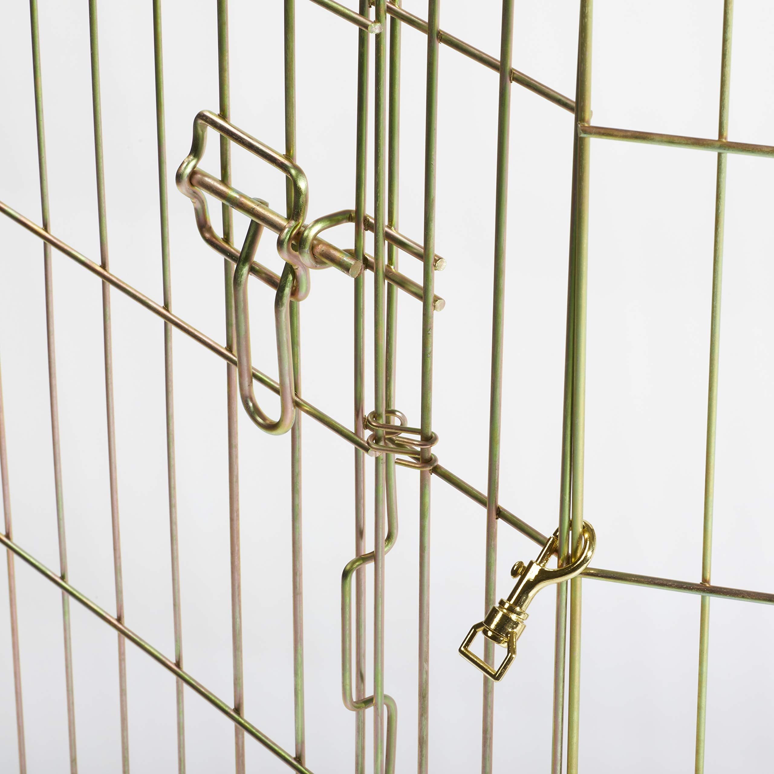 MidWest Homes for Pets Folding Metal Dog Exercise Pen, Indoor/Outdoor Playpen with Door, 16 Sq Feet of Play Space, 48-Inches Tall, Gold Zinc