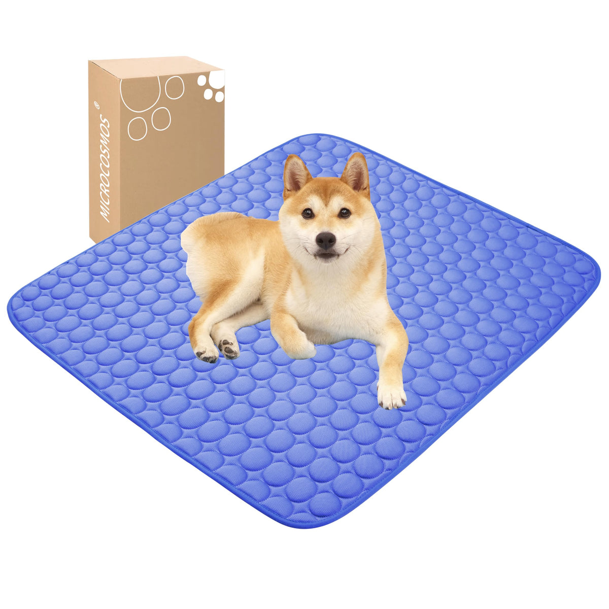 MICROCOSMOS Summer Cooling Mat & Sleeping Pad- Water Absorption Top, Easy Carry, EZ Clean, Materials Safe. Keep Cooling for Pets, Kids and Adults.(Navy Blue, 40" x 28")