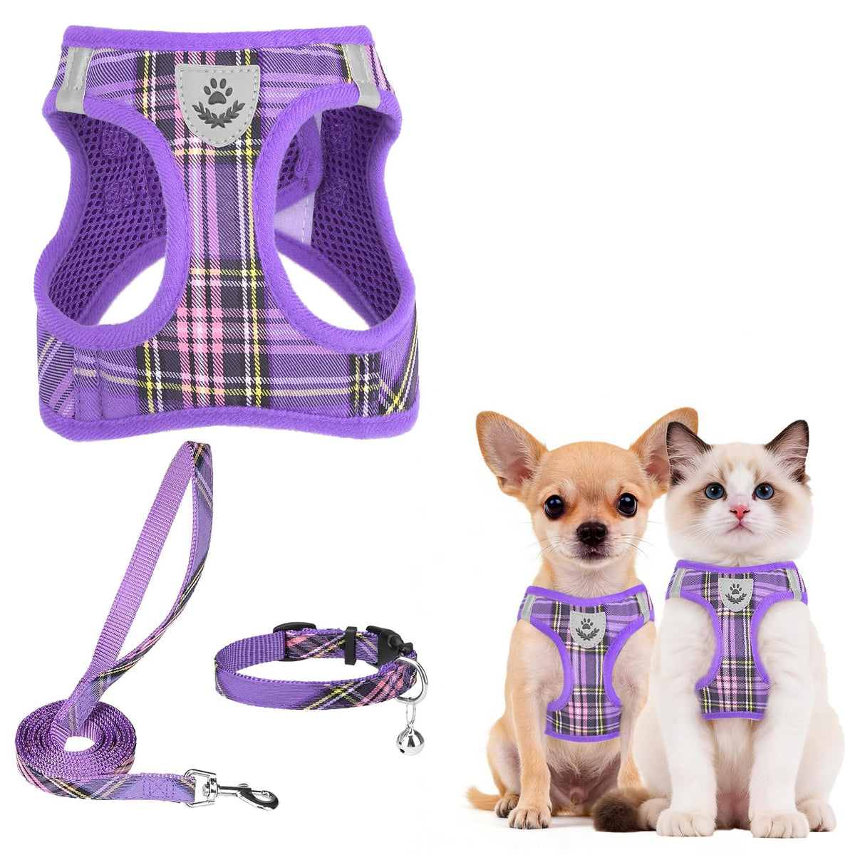 PUPTECK Dog Harness, Collar and Leash Set No Pull for Small Medium Sized