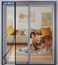 LONGEAS Magnetic Screen Door Left Right Side Opening Upgraded PET Mesh Greater Than Fiberglass and Polyester,Keep Bugs Out,Pet & Kid Friendly,Suitable for Sliding Doors,Patio French Doors-60" X 80"