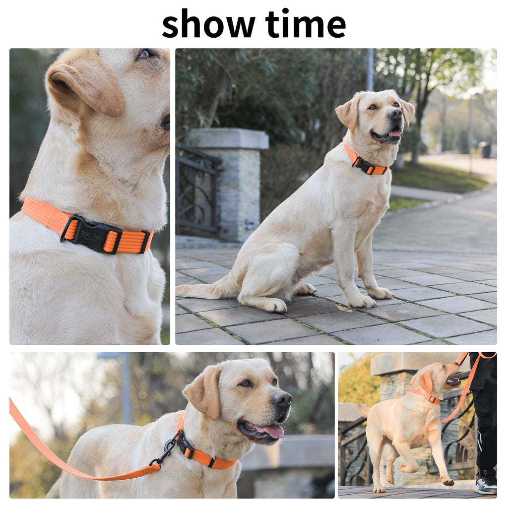 lynxking Dog Collar Soft Padded Breathable Cotton Solid Color Strong Adjustable Pet Collar for Little Puppy