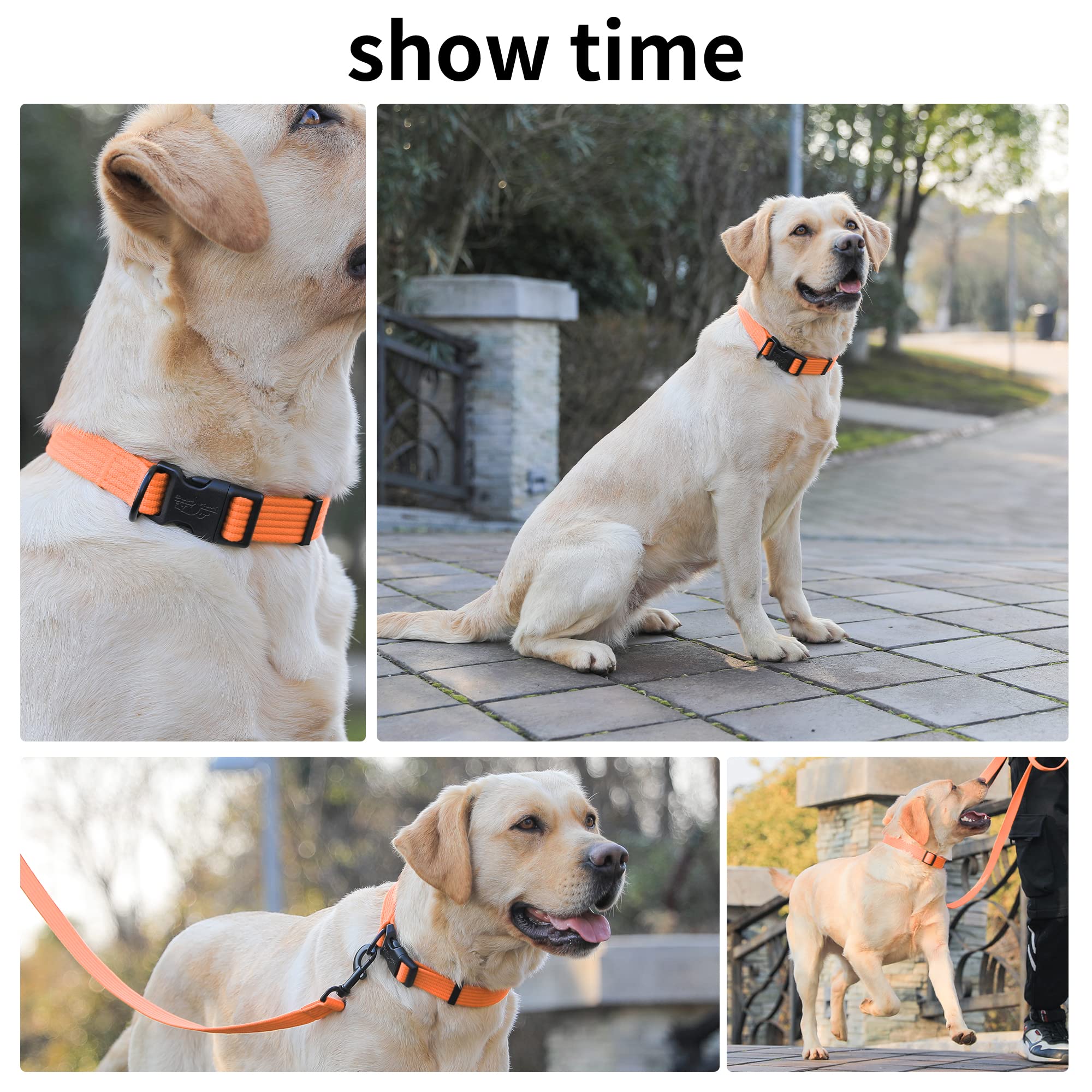 lynxking Dog Collar Soft Padded Breathable Cotton Solid Color Strong Adjustable Pet Collar for Little Puppy