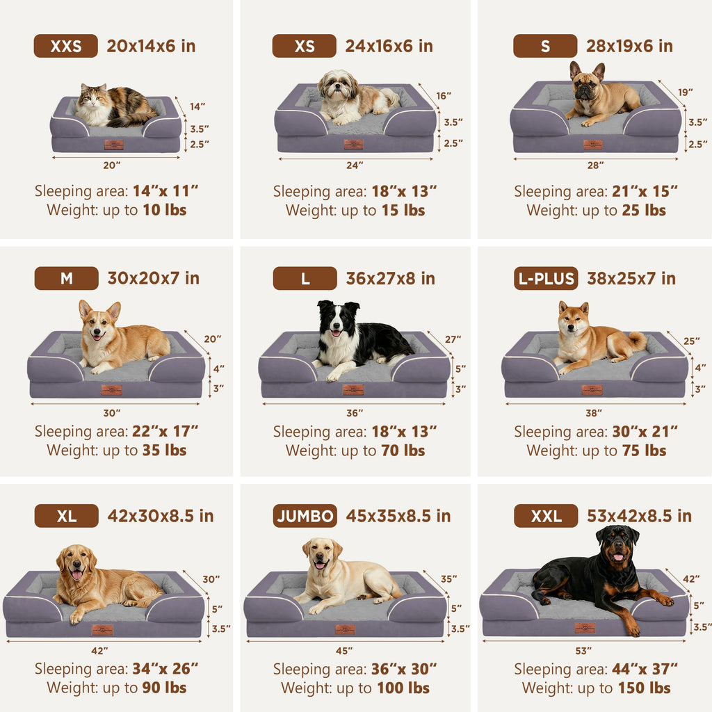 Comfort Expression Waterproof Orthopedic Dog Beds for Extra Large Dog