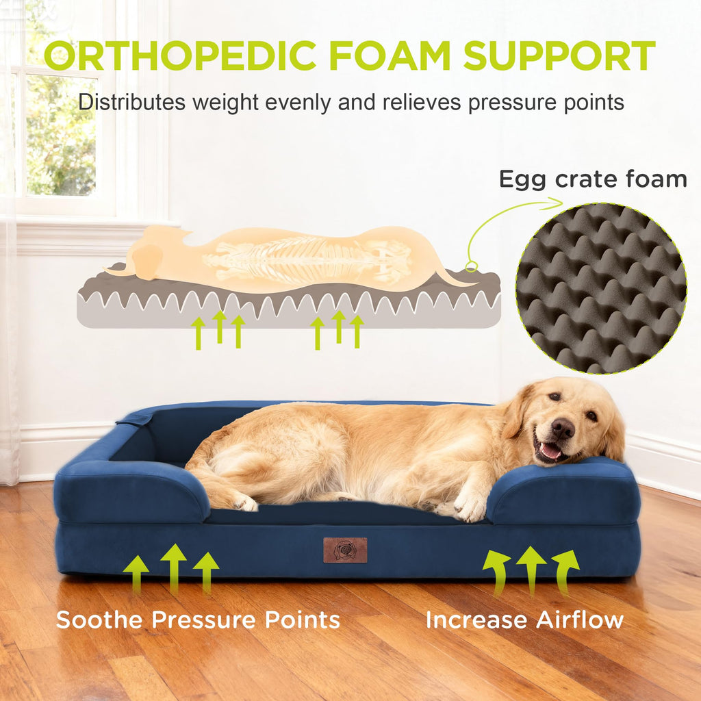 Song Puppy Waterproof Orthopedic Dog Bed for Medium Large Sized Dogs