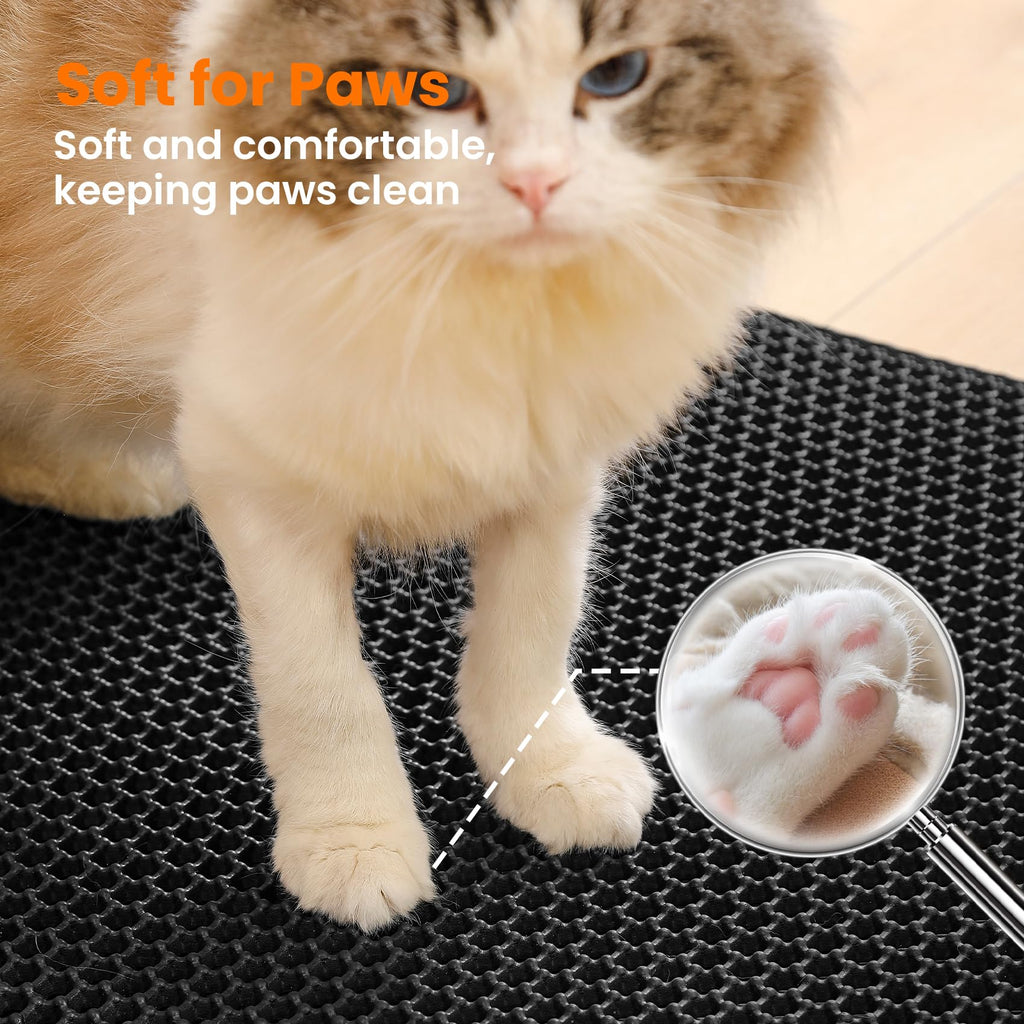 Petinstinct Cat Litter Mat, Double Layer Honeycomb Litter Box Mat
