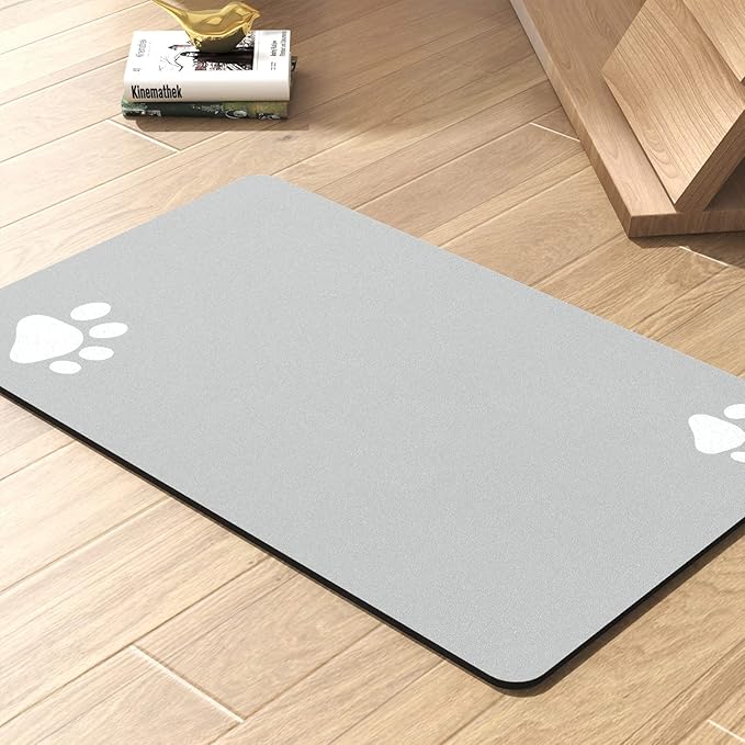 Pet Feeding Mat-Absorbent Dog Mat for Food and Water Bowl-No Stains Quick Dry Water Dispenser Mat-Dog Accessories Pet Supplies-Bowl for Messy Drinkers（BLUEDOGS
