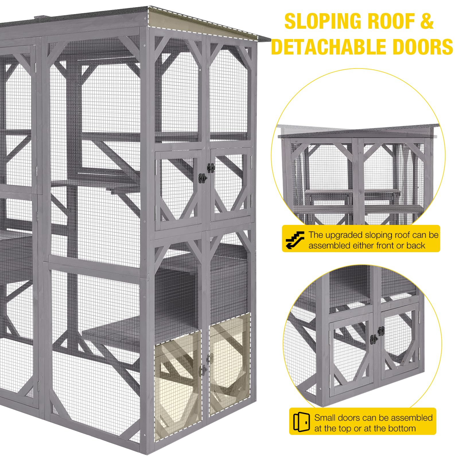 Aivituvin Extra Large Window Catio 5-Level Outdoor Cat Enclosure with Cover