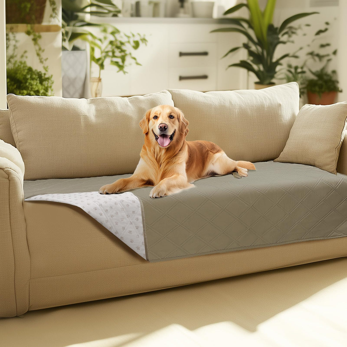 Luciphia Waterproof Couch Cover for Dogs, Non-Slip Pet Sofa Protector