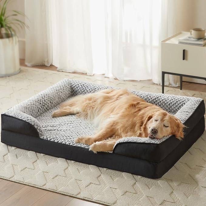 LEXTRO Orthopedic Dog Bed for Medium Dogs, Comfy Sleeping Dog Sofa Bed