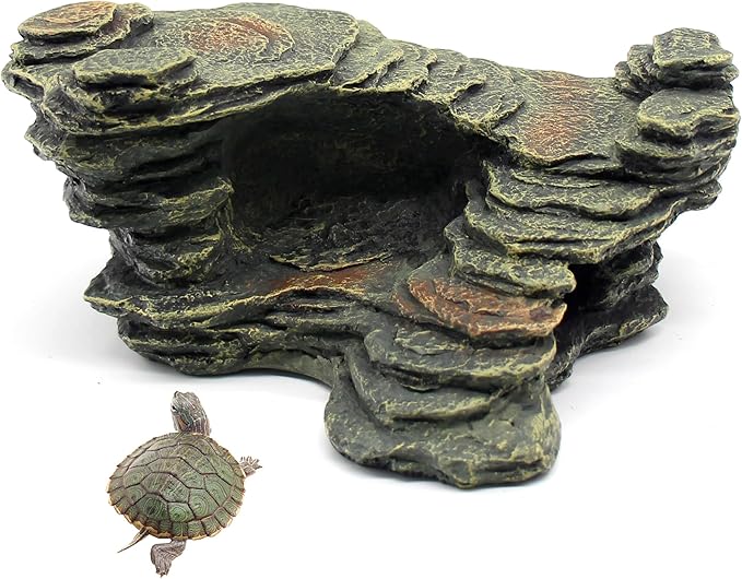 relaqcc Aquarium Decor Hideaway Cave, Betta Fish Tank House Accessories for Amphibians, Goldfish, Shrimp, Conch