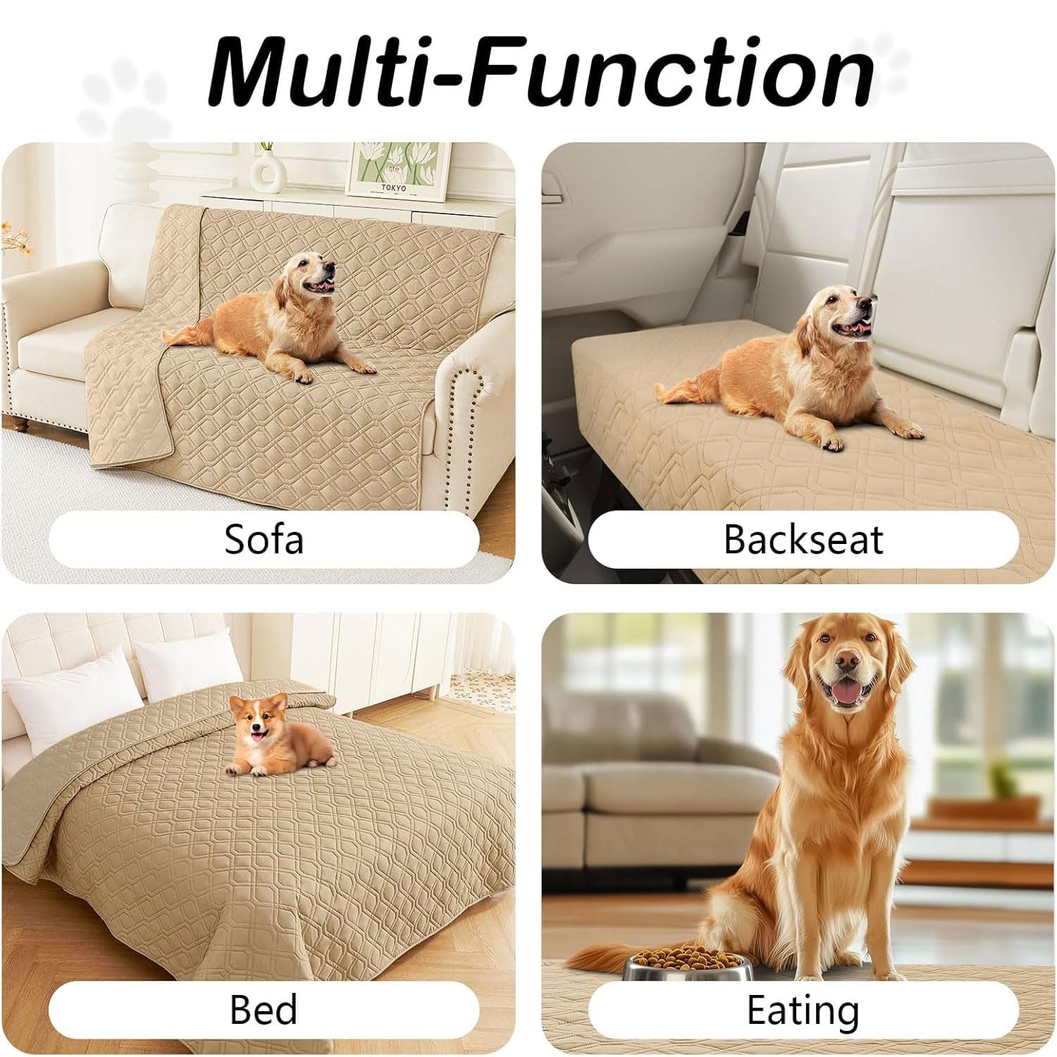 hyha Waterproof Dog Bed Blanket - Soft Pet Blanket & Sofa Cover for Dogs